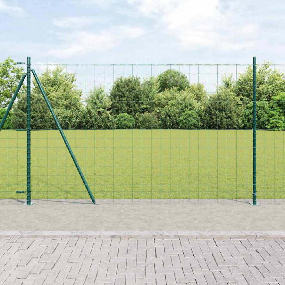 Berkfield Fence With Post Green 1.5 X 10 M Steel 8026672281662