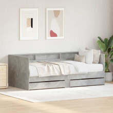 Berkfield Day Bed with Drawer Grey 90 x 200 cm Engineered Wood