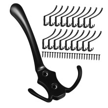 20pcs Metal Wall Hooks Heavy Duty Coat Hangers for Towels Hats Easy Install Space‑Saving Design