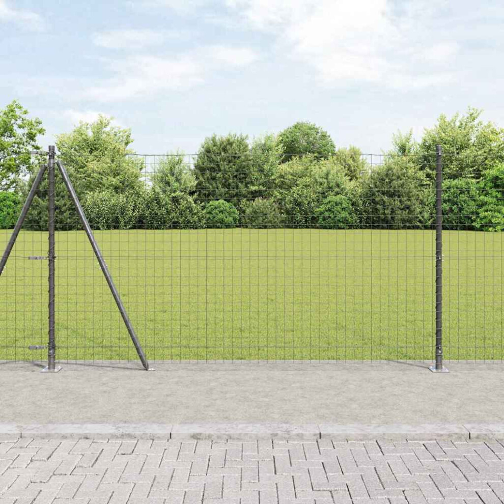 Berkfield Fence With Post Grey 1.2 X 25 M Steel And Pvc 3191118851923