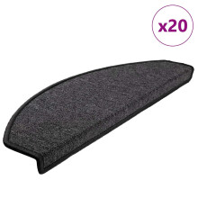 Berkfield Stair Mats 20 pcs 65x24x4 cm Anthracite Half Round Large