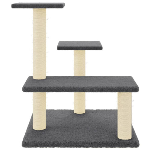Berkfield Cat Tree with Sisal Scratching Posts Dark Grey 61 cm 2