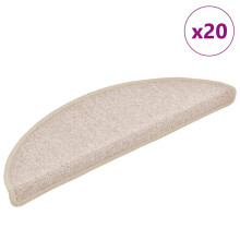 Berkfield Stair Mats 20 pcs 56x17x3 cm Taupe Half Round
