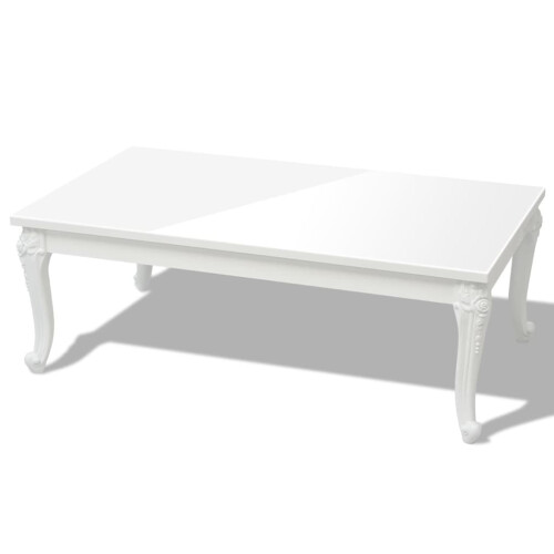 Berkfield Coffee Table 115x65x42 cm High Gloss White 1