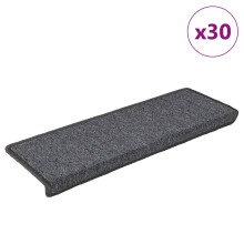 Berkfield Stair Mats 30 pcs 65x21x4 cm Dark Grey Rectangular Edge
