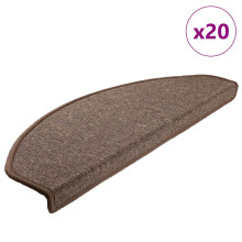 Berkfield Stair Mats 20 pcs 65x24x4 cm Coffee Brown Half Round Large