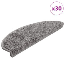 Berkfield Stair Mats 30 pcs 65x21x4 cm Grey Half Round Large