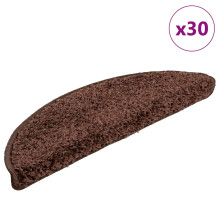 Berkfield Stair Mats 30 pcs 56x17x3 cm Brown Half Round