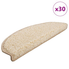 Berkfield Stair Mats 30 pcs 65x21x4 cm Cream Half Round Large