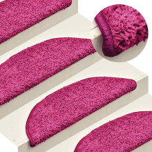 Berkfield Stair Mats 30 pcs 56x17x3 cm Pink Half Round
