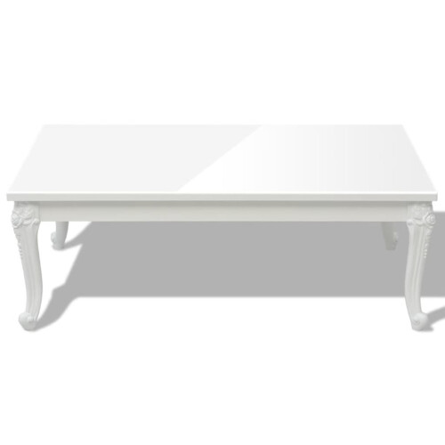Berkfield Coffee Table 115x65x42 cm High Gloss White 2