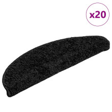 Berkfield Stair Mats 20 pcs 56x17x3 cm Black Half Round