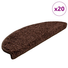 Berkfield Stair Mats 20 pcs 65x21x4 cm Brown Half Round Large