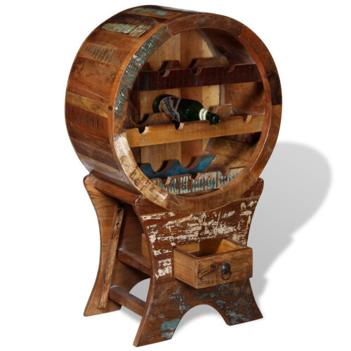 Berkfield Wine Rack for 10 Bottles Solid Reclaimed Wood 1