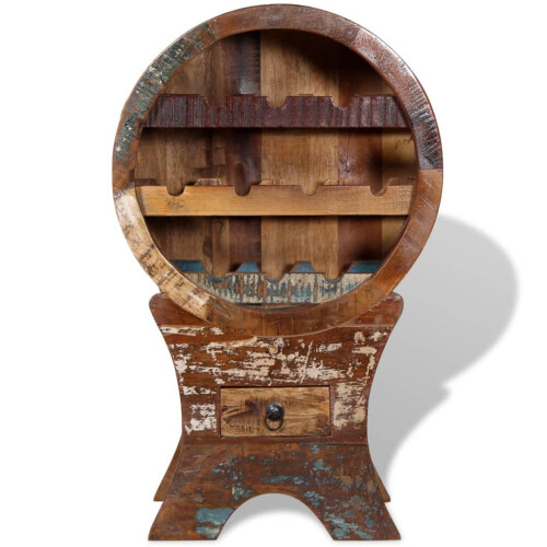 Berkfield Wine Rack for 10 Bottles Solid Reclaimed Wood 2