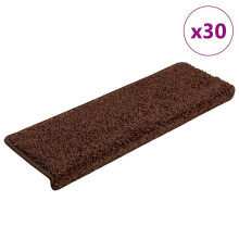 Berkfield Stair Mats 30 pcs 65x21x4 cm Brown Rectangular Edge