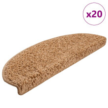 Berkfield Stair Mats 20 pcs 65x21x4 cm Beige Half Round Large