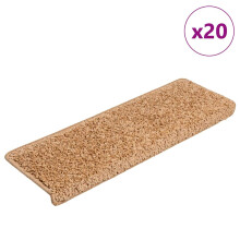 Berkfield Stair Mats 20 pcs 65x21x4 cm Beige Rectangular Edge