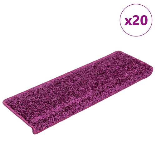 Berkfield Stair Mats 20 pcs 65x21x4 cm Violet Rectangular Edge