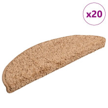 Berkfield Stair Mats 20 pcs 56x17x3 cm Beige Half Round