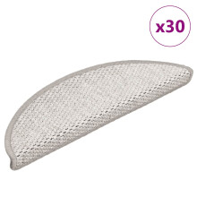 Berkfield Stair Mats Self-adhesive Sisal-Look 30 pcs 56x17x3 cm Platina