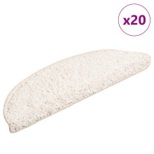 Berkfield Stair Mats 20 pcs 56x17x3 cm White Half Round