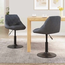 Berkfield Swivel Dining Chairs 2 pcs Dark Grey Velvet