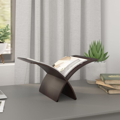 Berkfield Wooden Magazine Rack Floor Standing Brown 2