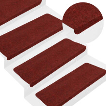 Berkfield Stair Mats Self-adhesive 30 pcs Red 65x24.5x3.5 cm