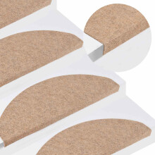 Berkfield Stair Mats Self-adhesive 30 pcs Beige 65x22.5x3.5 cm