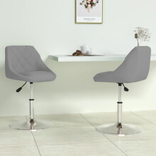 Berkfield Swivel Dining Chairs 2 pcs Light Grey Velvet