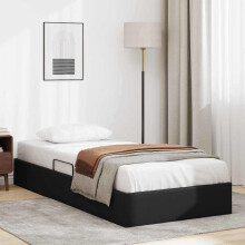 Berkfield Storage Bed with Headboard Black 90 x 190 cm Faux leather