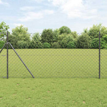 Berkfield Fence Post Grey 25 x 1.2 m (60 x 60 mm mesh) Steel and PVC