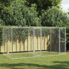 Berkfield Dog Cage Silver 400 x 200 x 200 cm Galvanised Steel