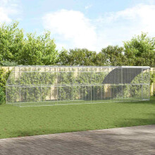 Berkfield Chicken Cage 4 pcs Silver 800 x 200 x 200 cm Steel and PE