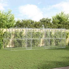 Berkfield Dog Kennel 3 pcs Silver 6 x 2 x 2 m Galvanised steel