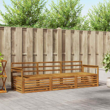 Berkfield Outdoor Sofa Set 3 pcs Natural Solid Acacia Wood