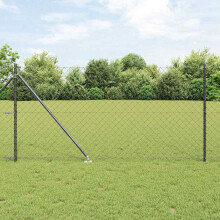 Berkfield Fence Post Grey 10 x 1 m (60 x 60 mm mesh) Steel and PVC