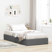 Berkfield Storage Bed with Headboard Dark Grey 90 x 190 cm Fabric