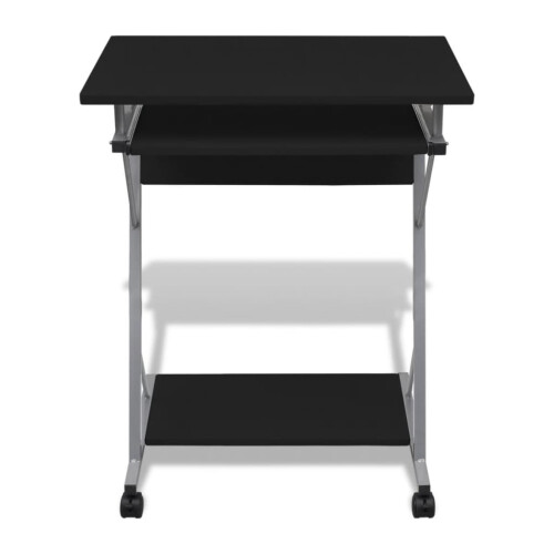 Berkfield Compact Computer Desk with Pull-out Keyboard Tray Black 1