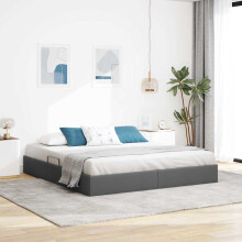 Berkfield Storage Bed with Headboard Dark Grey 180 x 200 cm Fabric