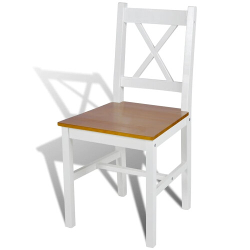 Berkfield Dining Chairs 2 pcs White Pinewood 2