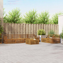 Berkfield Outdoor Sofa Set 7 pcs Natural Solid Acacia Wood