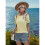 Round Neck Solid Color Sweater Light Yellow L 2