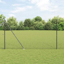 Berkfield Fence Post Grey 10 x 1.5 m (40 x 40 mm mesh) Steel and PVC
