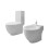 Stand Toilet & Bidet Set White Ceramic 2