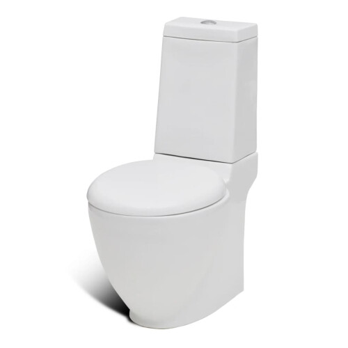Stand Toilet & Bidet Set White Ceramic 2