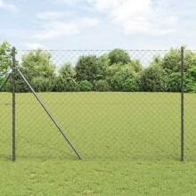 Berkfield Fence Post Grey 10 x 1.5 m (60 x 60 mm mesh) Steel and PVC