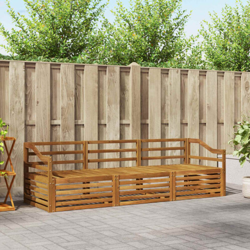 Berkfield Outdoor Sofa Set 3 pcs Natural Solid Acacia Wood