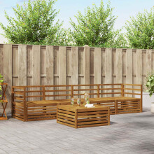 Berkfield Outdoor Sofa Set 5 pcs Natural Solid Acacia Wood